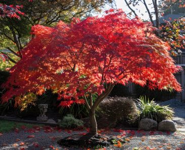 Japanese maple tree in fall