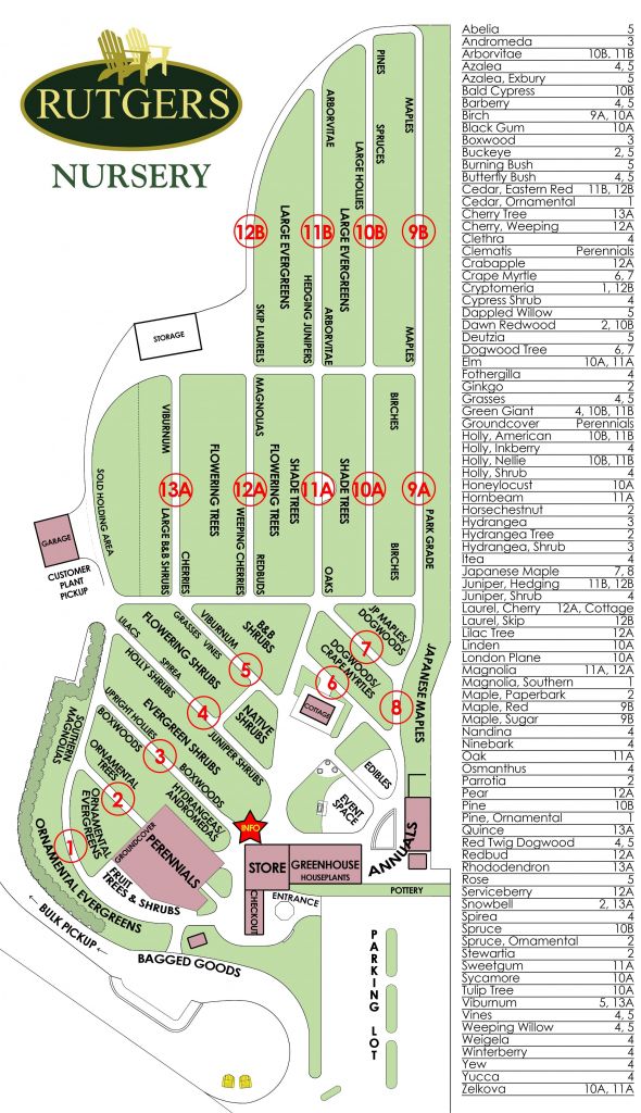 Rutgers Nursery Map